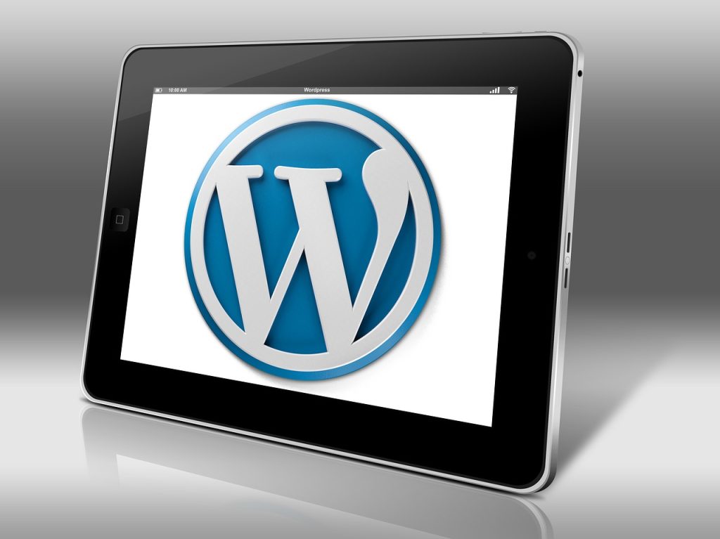 Image: WordPress logo on screen